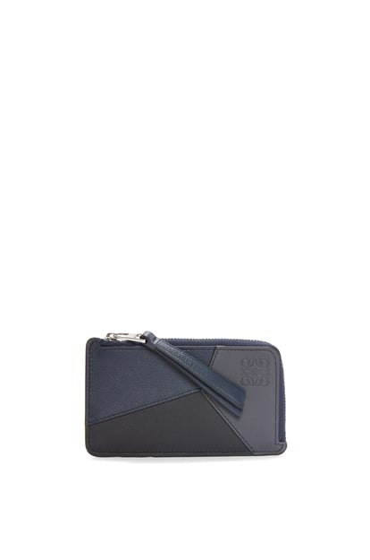 LOEWE Puzzle coin cardholder in classic calfskin 深海軍藍/炭灰色 plp_rd