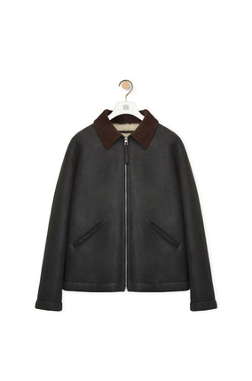 LOEWE Workwear jacket in shearling Black/Brown