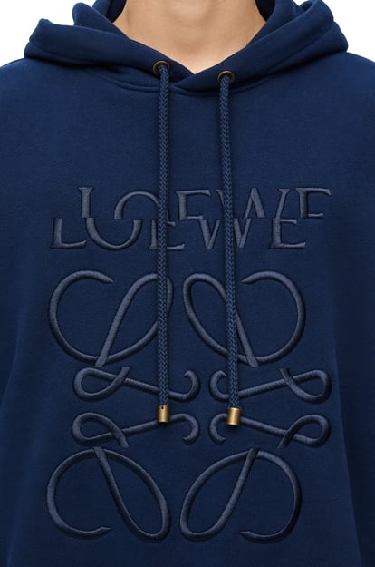 LOEWE Sudadera con capucha de corte holgado en algodón Azul plp_rd