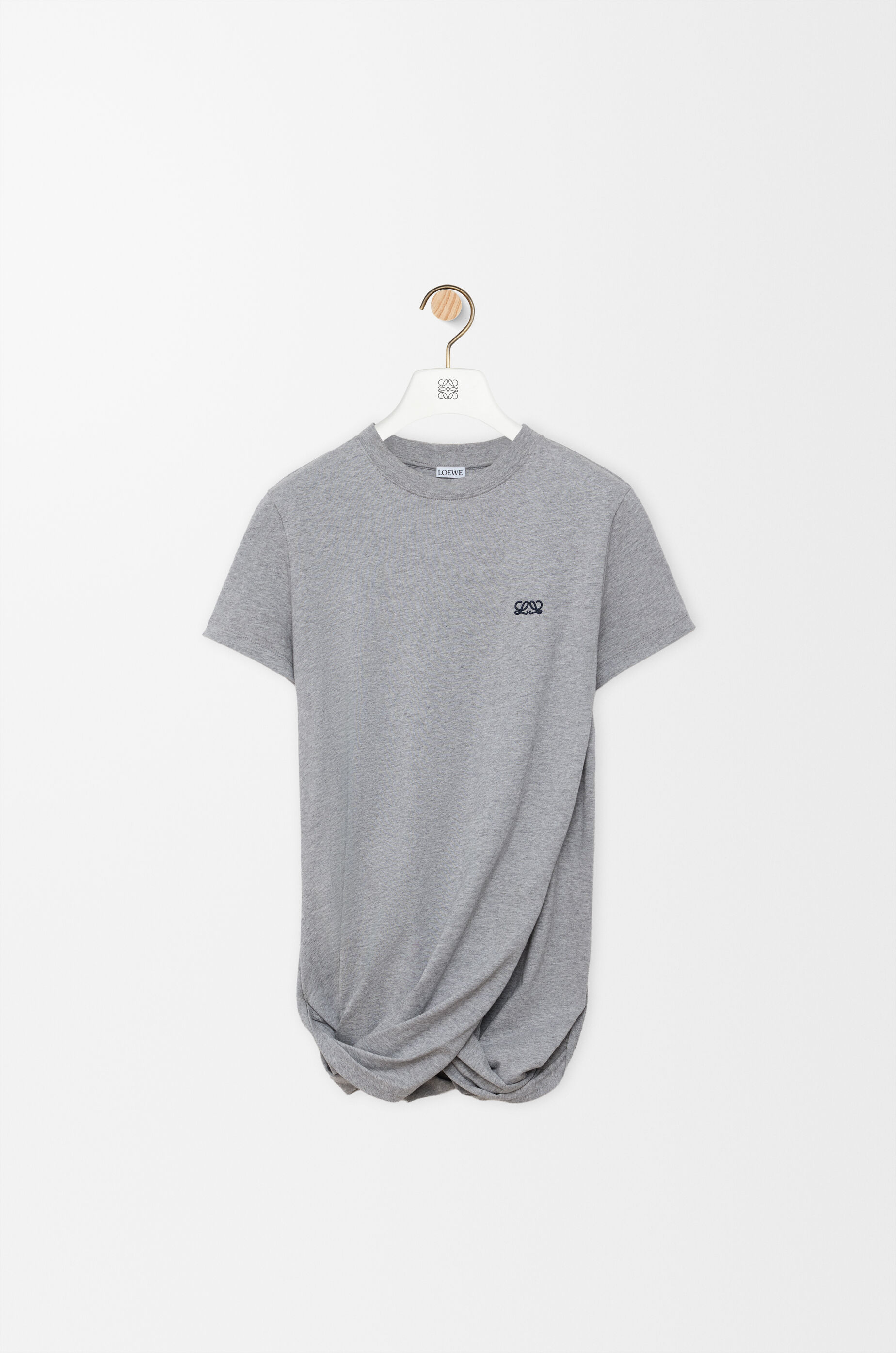 Draped T-shirt in cotton Grey - LOEWE USA Official Website