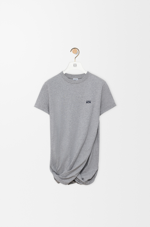 LOEWE ドレープ Tシャツ（コットン） グレーメランジ