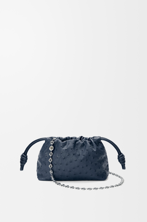 LOEWE 迷你鸵鸟皮革 Flamenco Purse 手拿包 深海军蓝