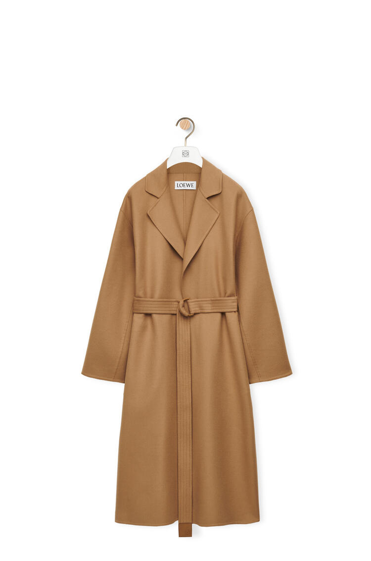 LOEWE Belted coat in wool and cashmere Camel