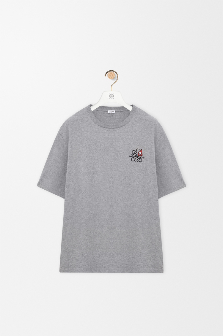 LOEWE Camiseta de corte holgado en algodón Gris Jaspeado
