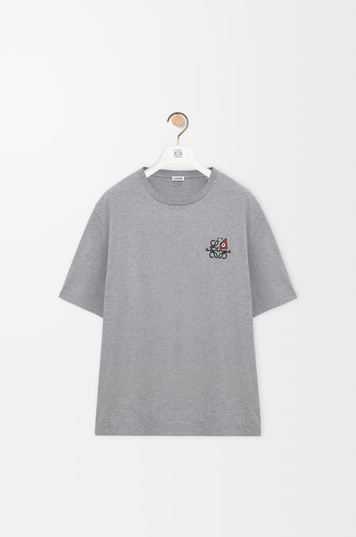 LOEWE Camiseta de corte holgado en algodón Gris Jaspeado