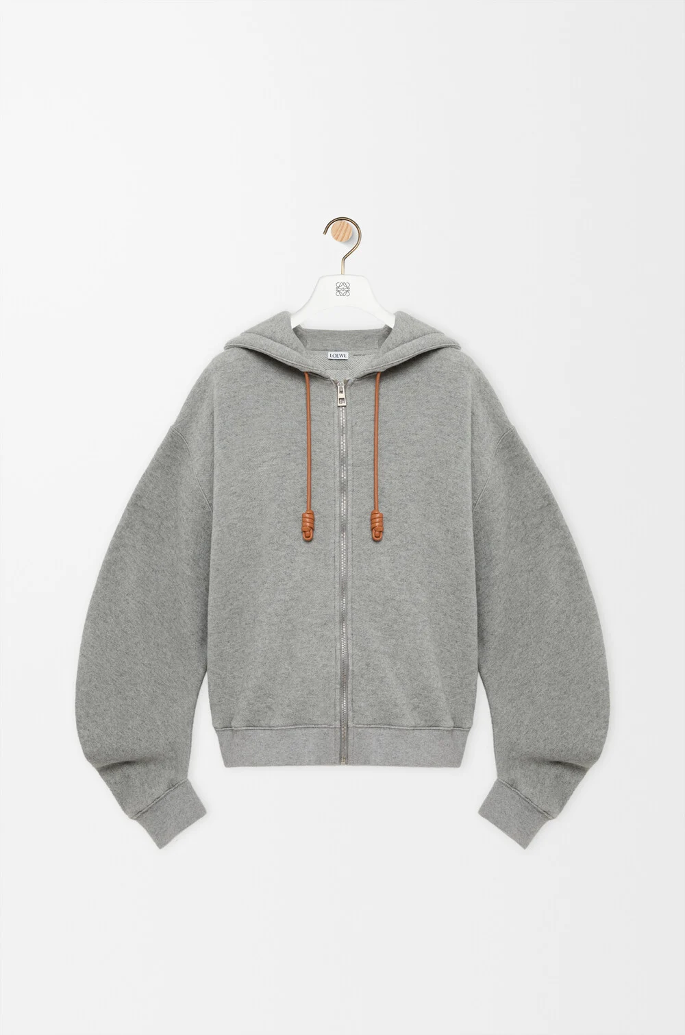 Flamenco hoodie in cotton and cashmere Grey - LOEWE USA Official 