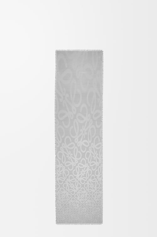 LOEWE Scarf in silk and wool Light Grey