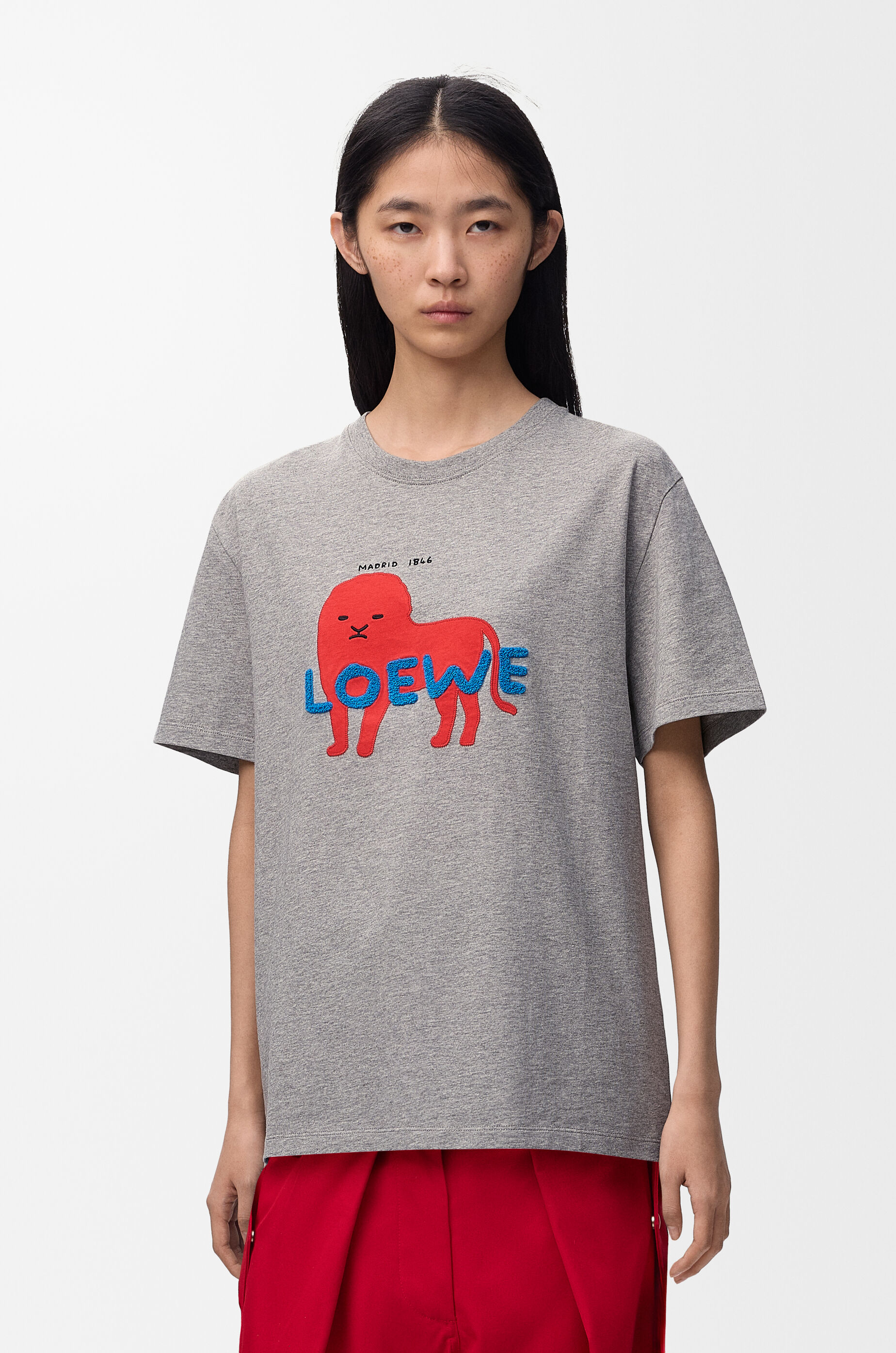 Relaxed fit T-shirt in cotton Grey - LOEWE USA Official Website