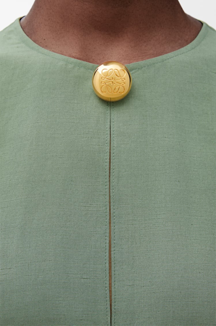 LOEWE Pebble dress in viscose and linen Sage