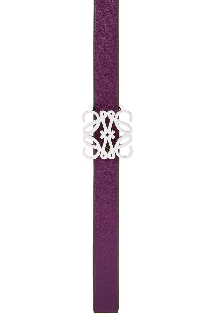 LOEWE Reversible Anagram belt in smooth calfskin Dark Purple/Ochre/Palladium