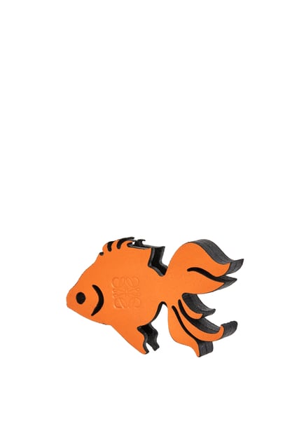 LOEWE Fish dice in classic calfskin Orange/Tan plp_rd