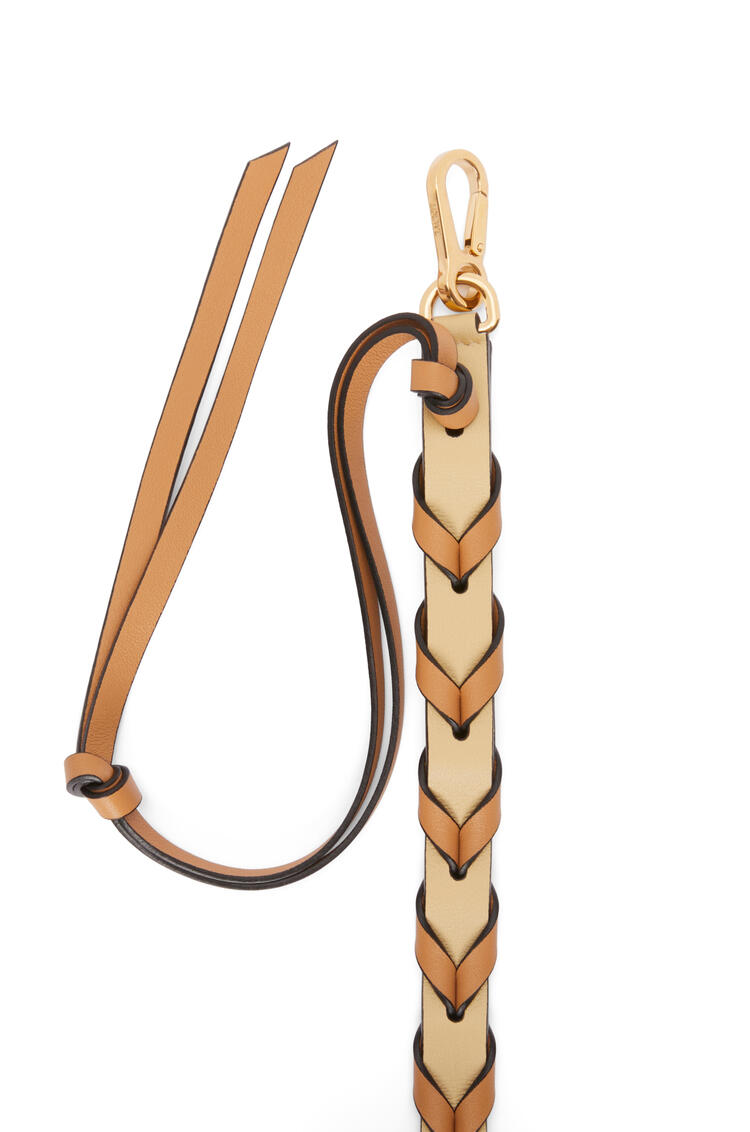 LOEWE Thin braided strap in classic calfskin Dark Butter/Warm Desert