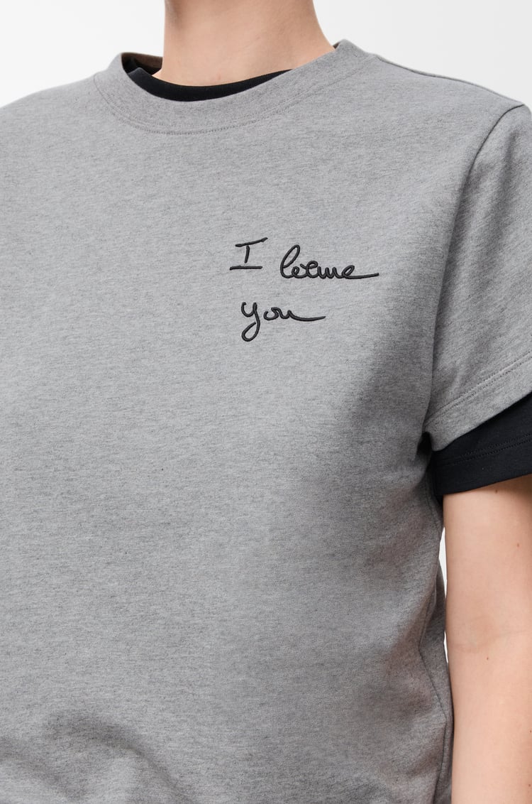 LOEWE Camiseta en algodón de corte regular Gris Jaspeado