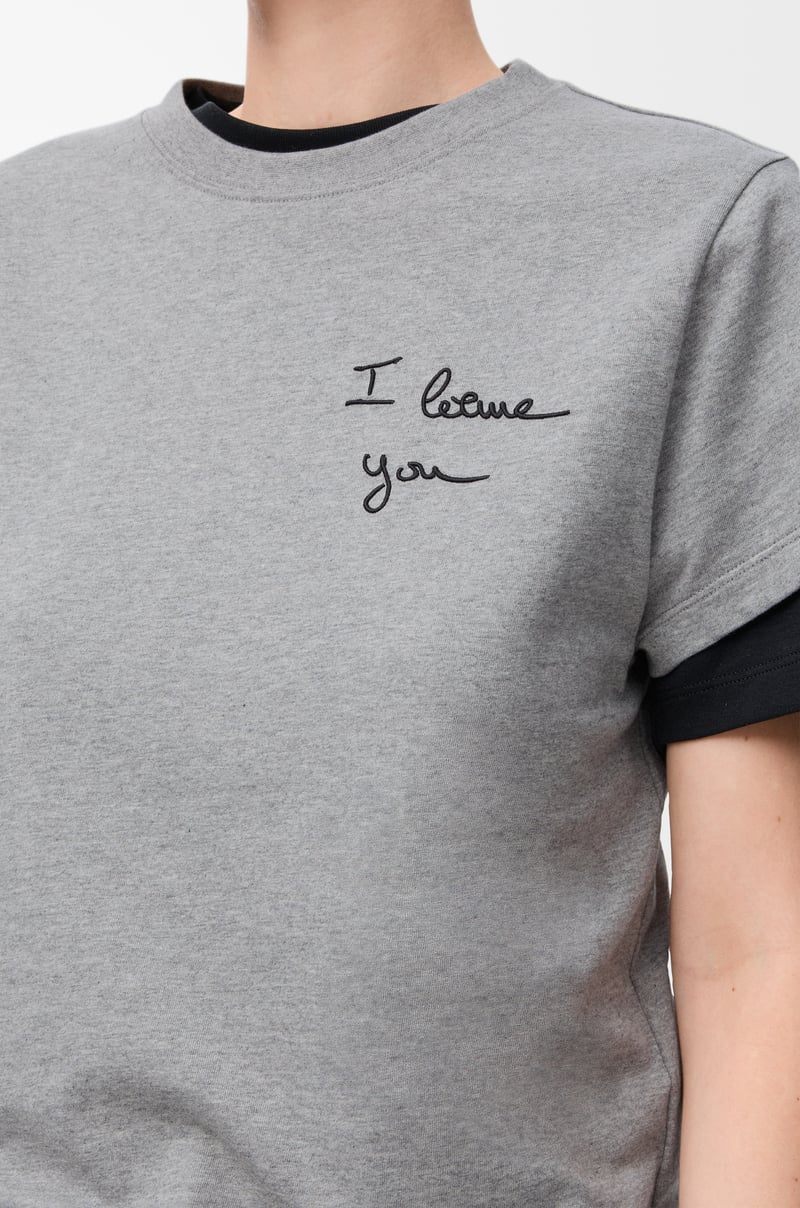 LOEWE Regular fit T-shirt in cotton Grey Melange