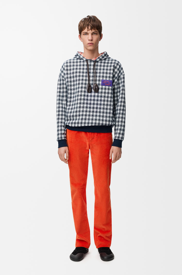 LOEWE Hoodie in cotton Red/Blue/White