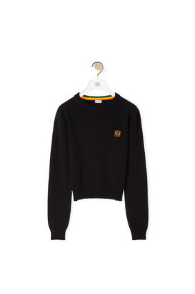 LOEWE Anagram cropped sweater in wool Black plp_rd