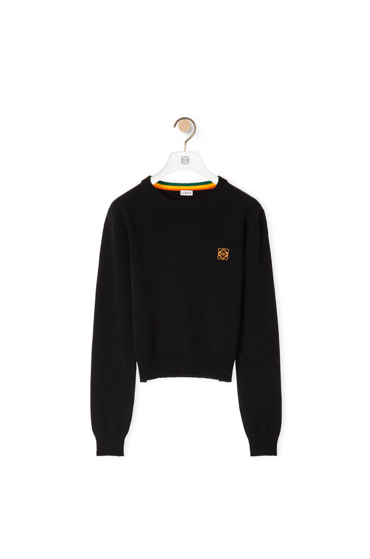 LOEWE Anagram cropped sweater in wool Black