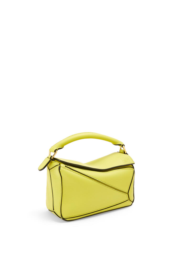 LOEWE Mini Puzzle bag in classic calfskin Lime Yellow