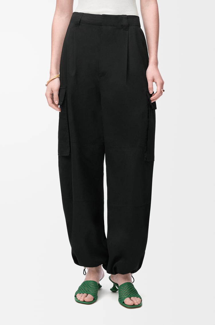 LOEWE Cargo trousers in cotton and silk Black