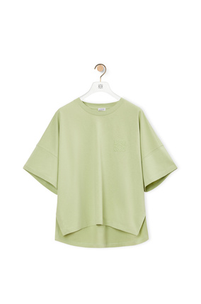 LOEWE Short oversize Anagram T-shirt in cotton Pale Green