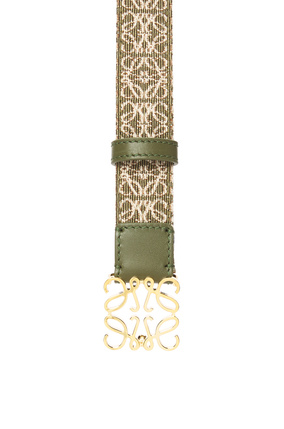 LOEWE Cinturón en jacquard y piel de ternera con anagrama Verde Aguacate/Oro plp_rd