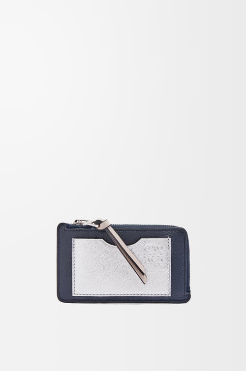LOEWE コインカードホルダー（ソフトグレインカーフ） ダークネイビー/シルバー