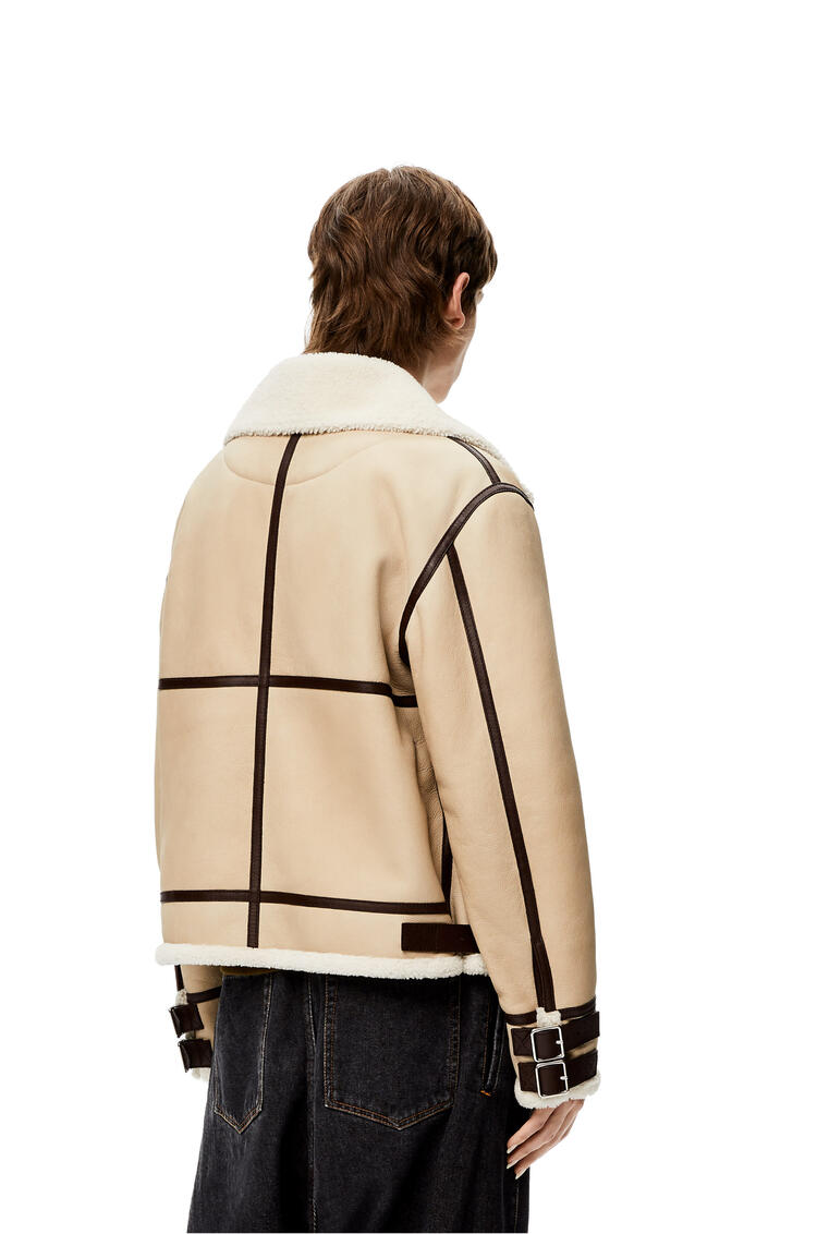 LOEWE Aviator jacket in shearling Soft White/Brown/Tan pdp_rd