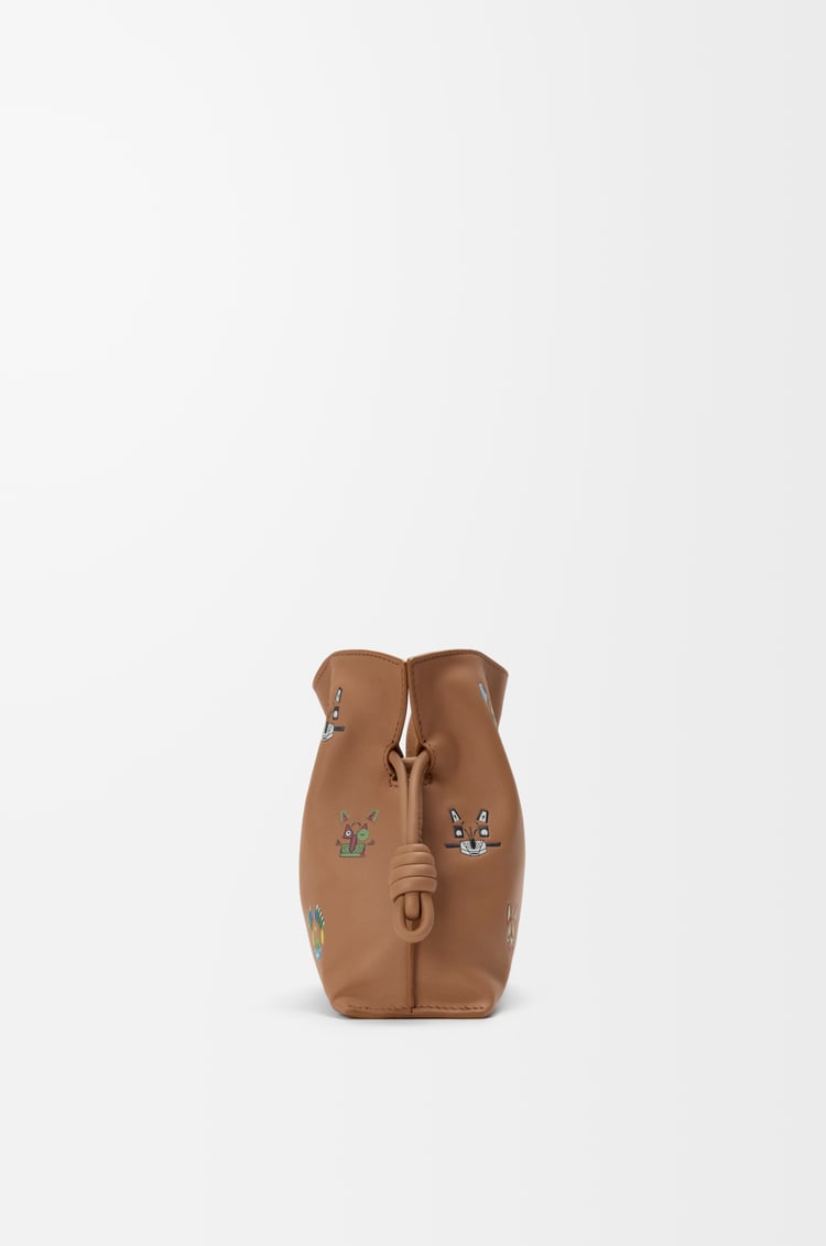 LOEWE Cats mini Flamenco clutch in nappa calfskin Mocha