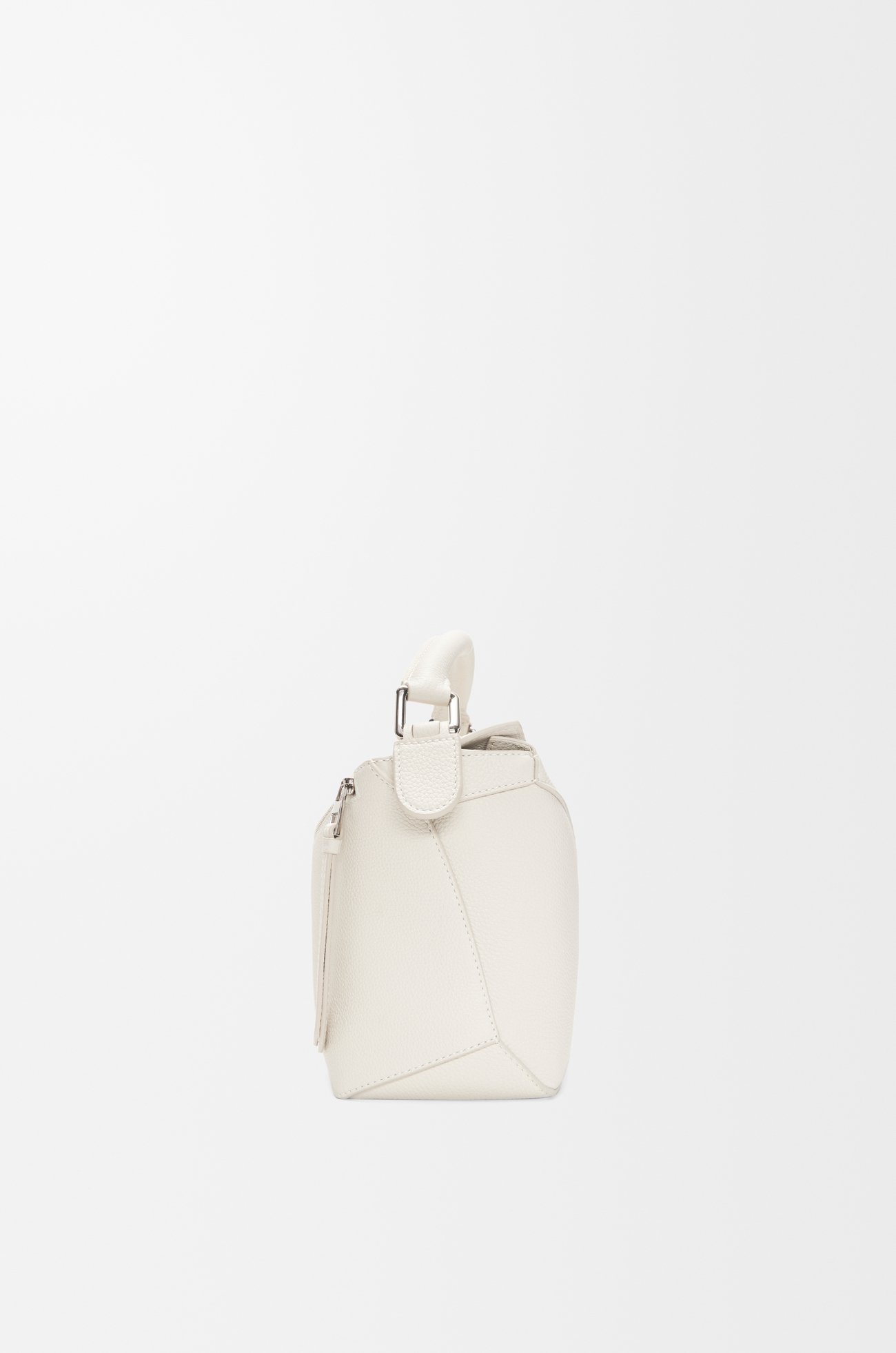 LOEWE Bolso Puzzle pequeño en piel de ternera Blanco Suave