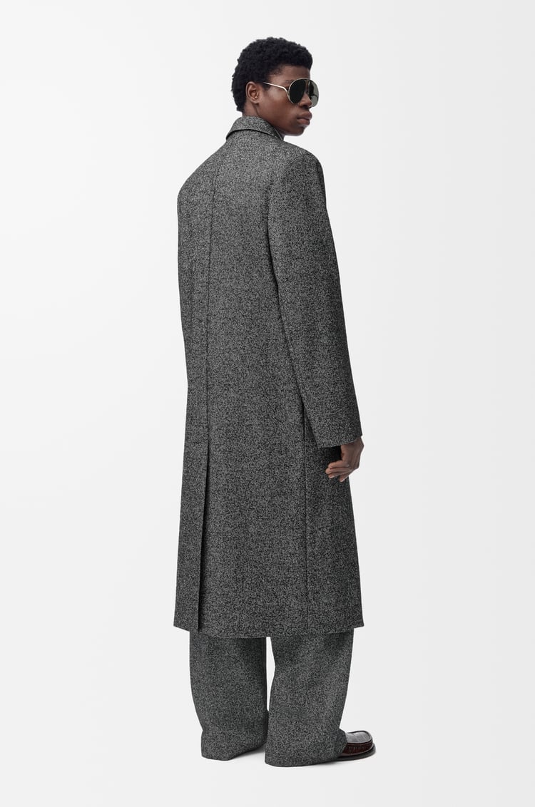 LOEWE Cappotto doppiopetto in misto lana Nero/Bianco