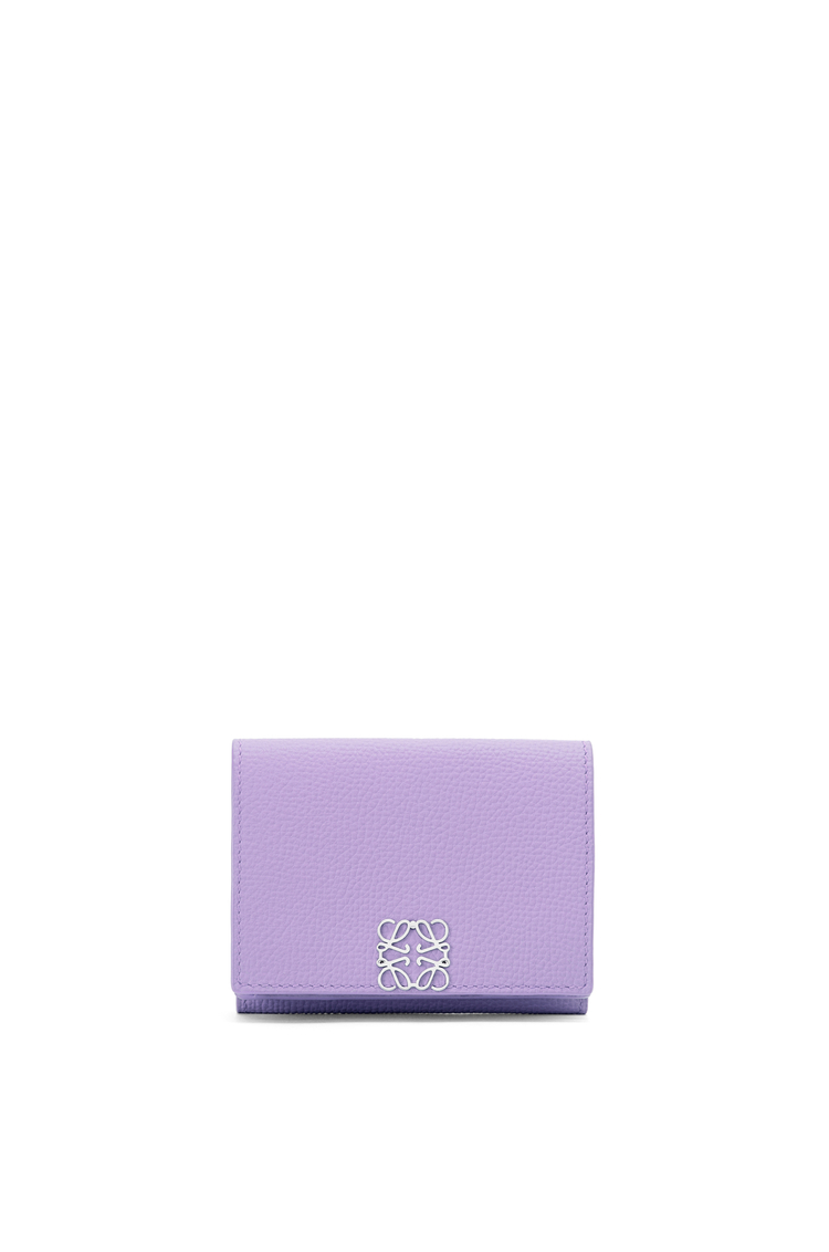 LOEWE Anagram trifold wallet in pebble grain calfskin 淺粉紫色