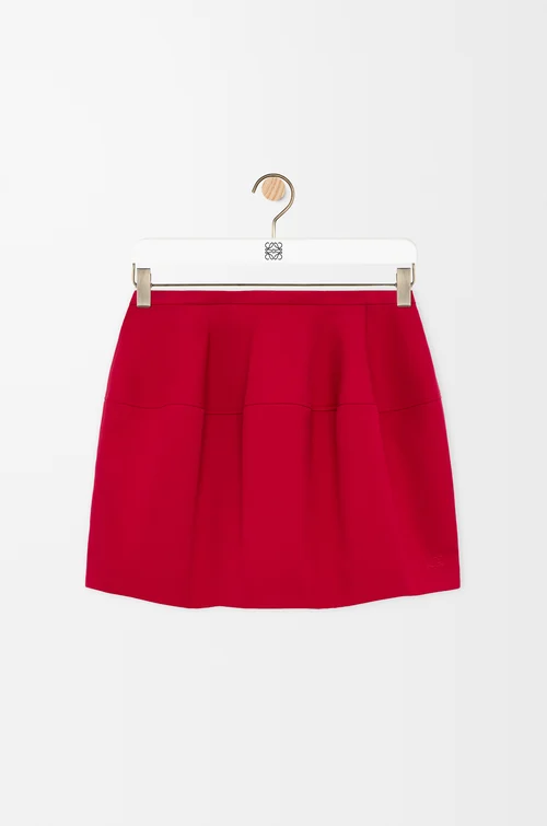 LOEWE Balloon skirt in cotton and silk Red