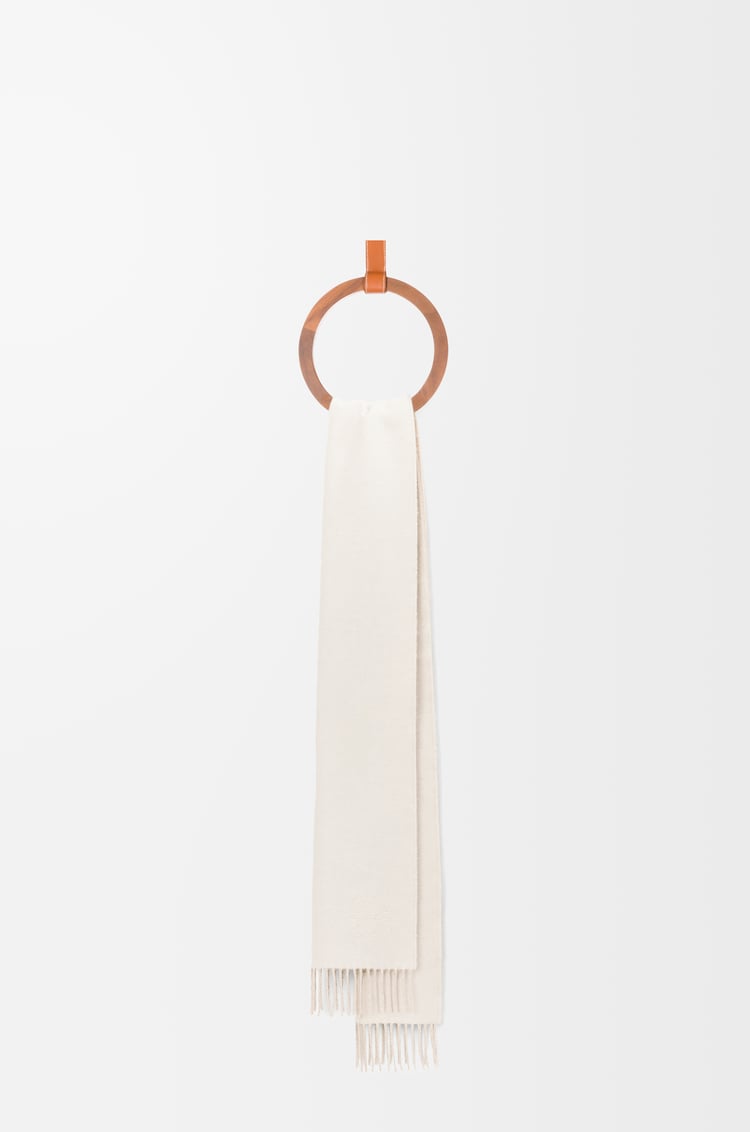 LOEWE Bufanda bicolor en lana y cashmere Marfil/Arena
