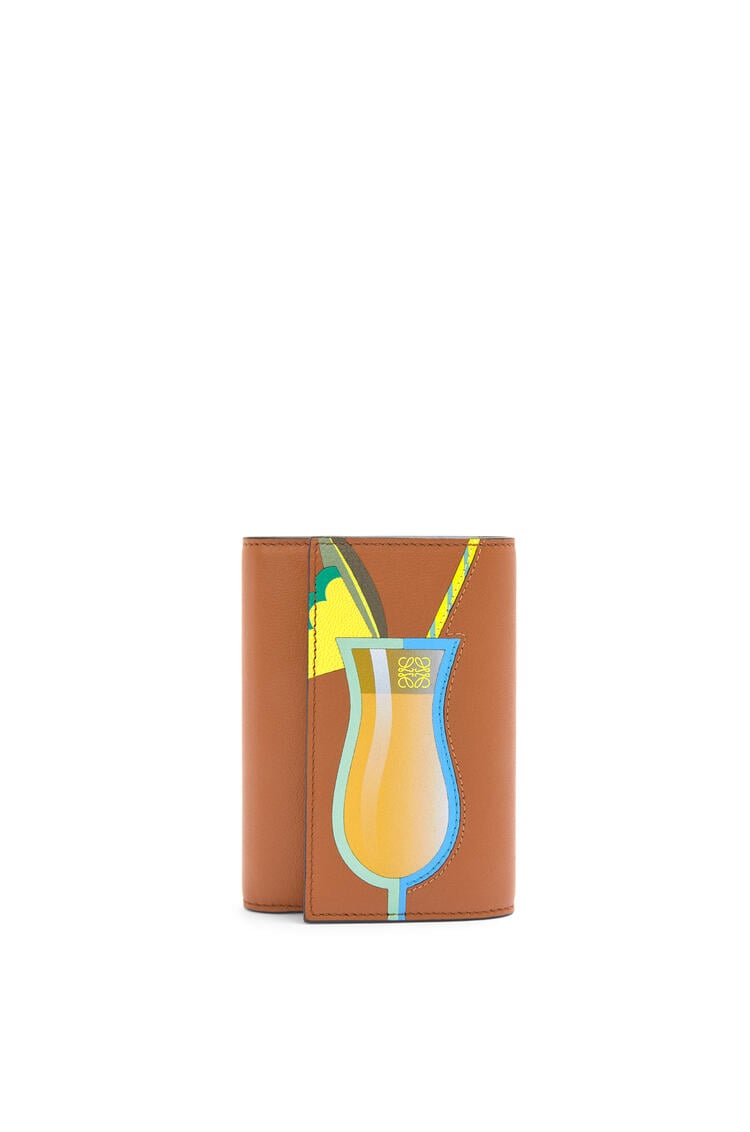LOEWE Cocktail small vertical wallet in classic calfskin Tan/Orange pdp_rd