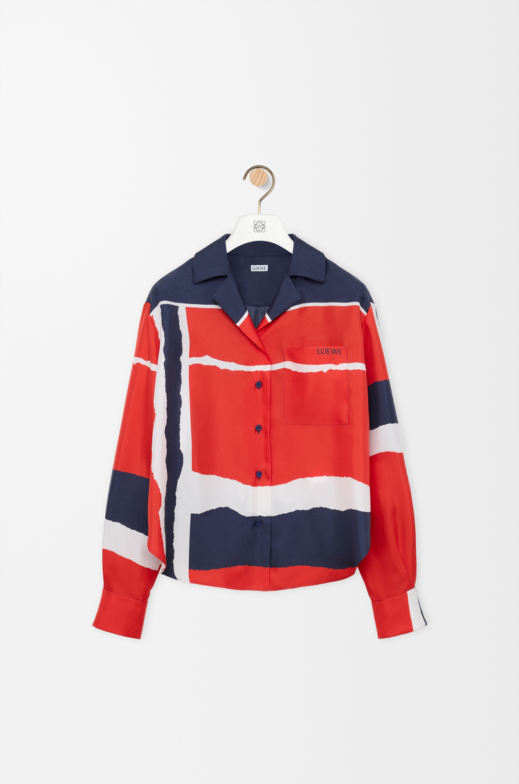 LOEWE Pyjama blouse in silk Red/Multicolour