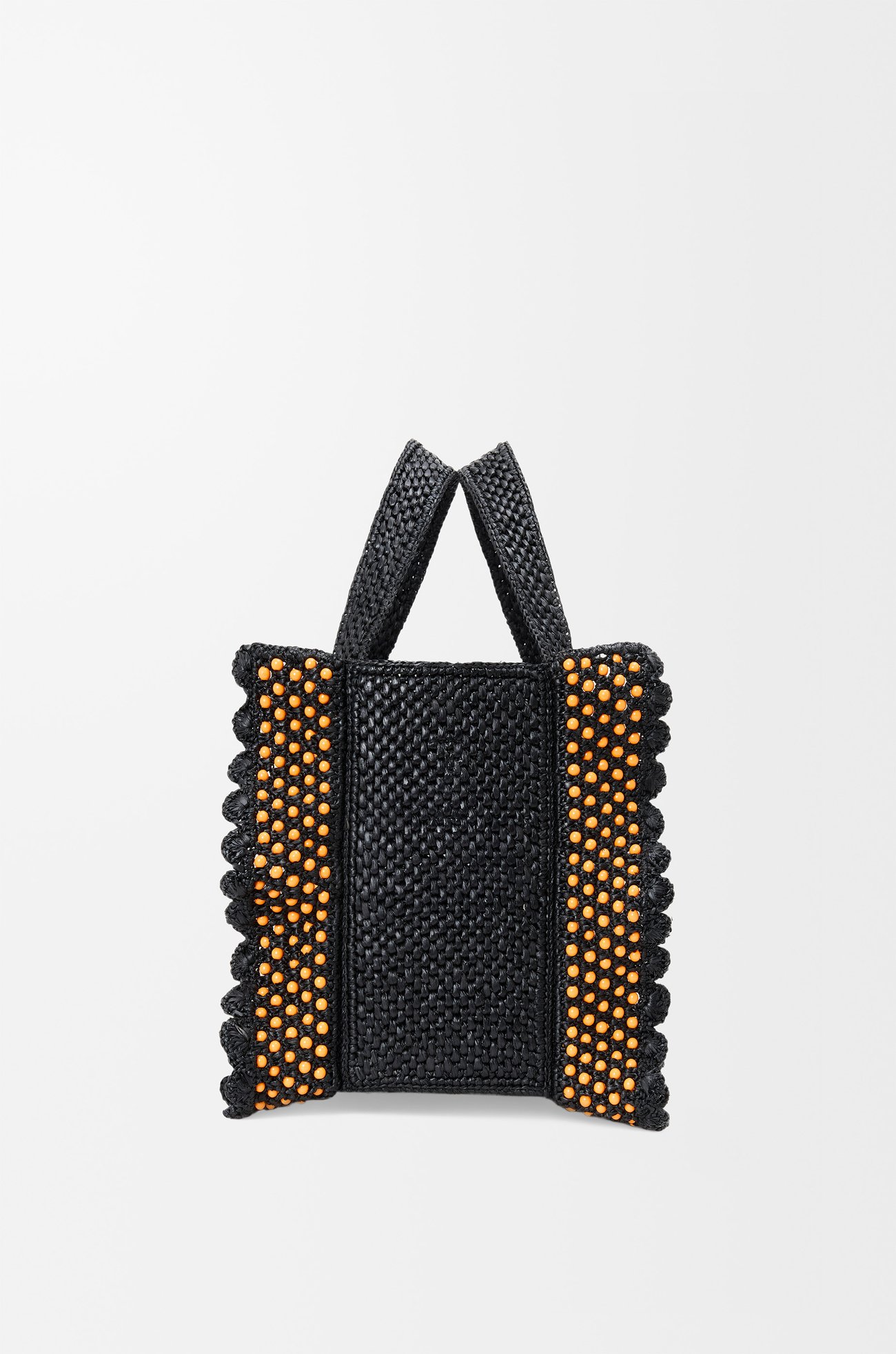LOEWE Small LOEWE Font tote in raffia Black