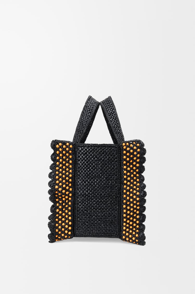 LOEWE Bolso LOEWE Font Tote pequeño en rafia Negro