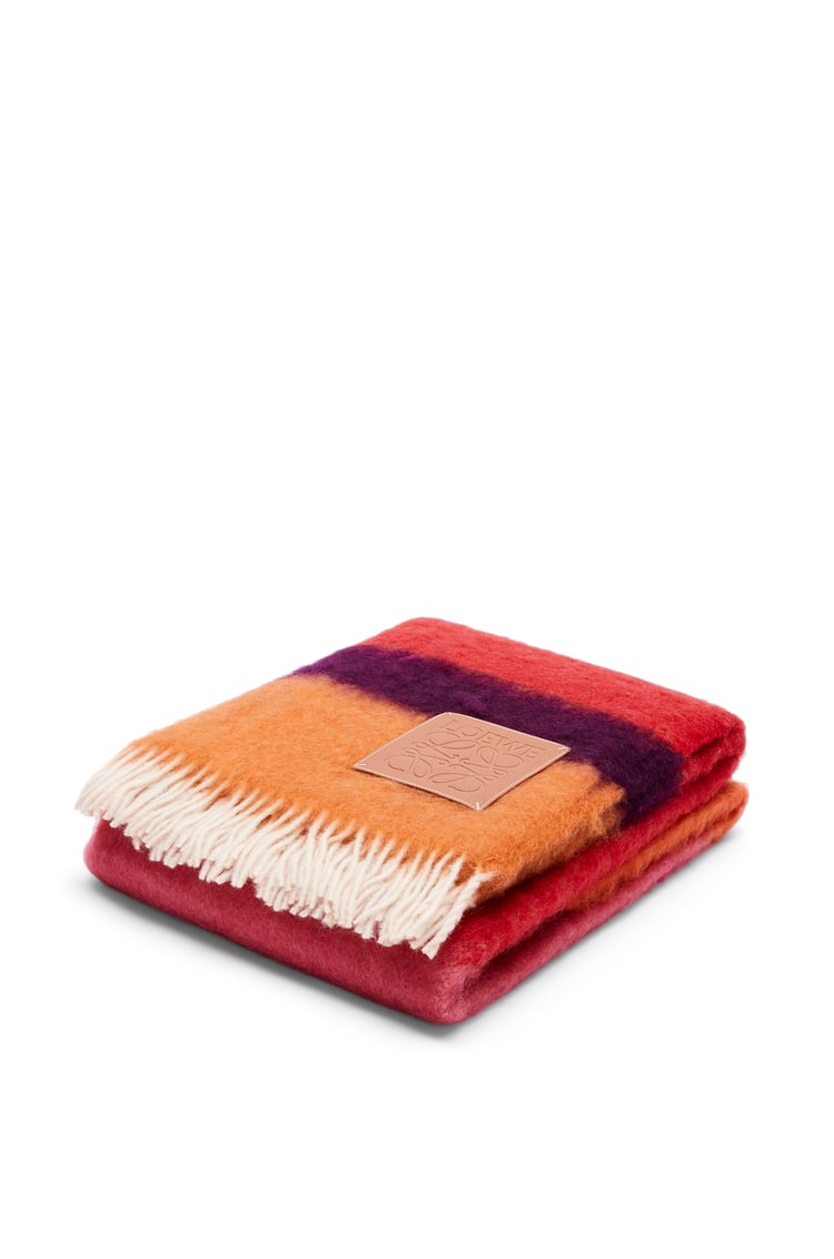 LOEWE Blanket in mohair and wool Red/Multicolour