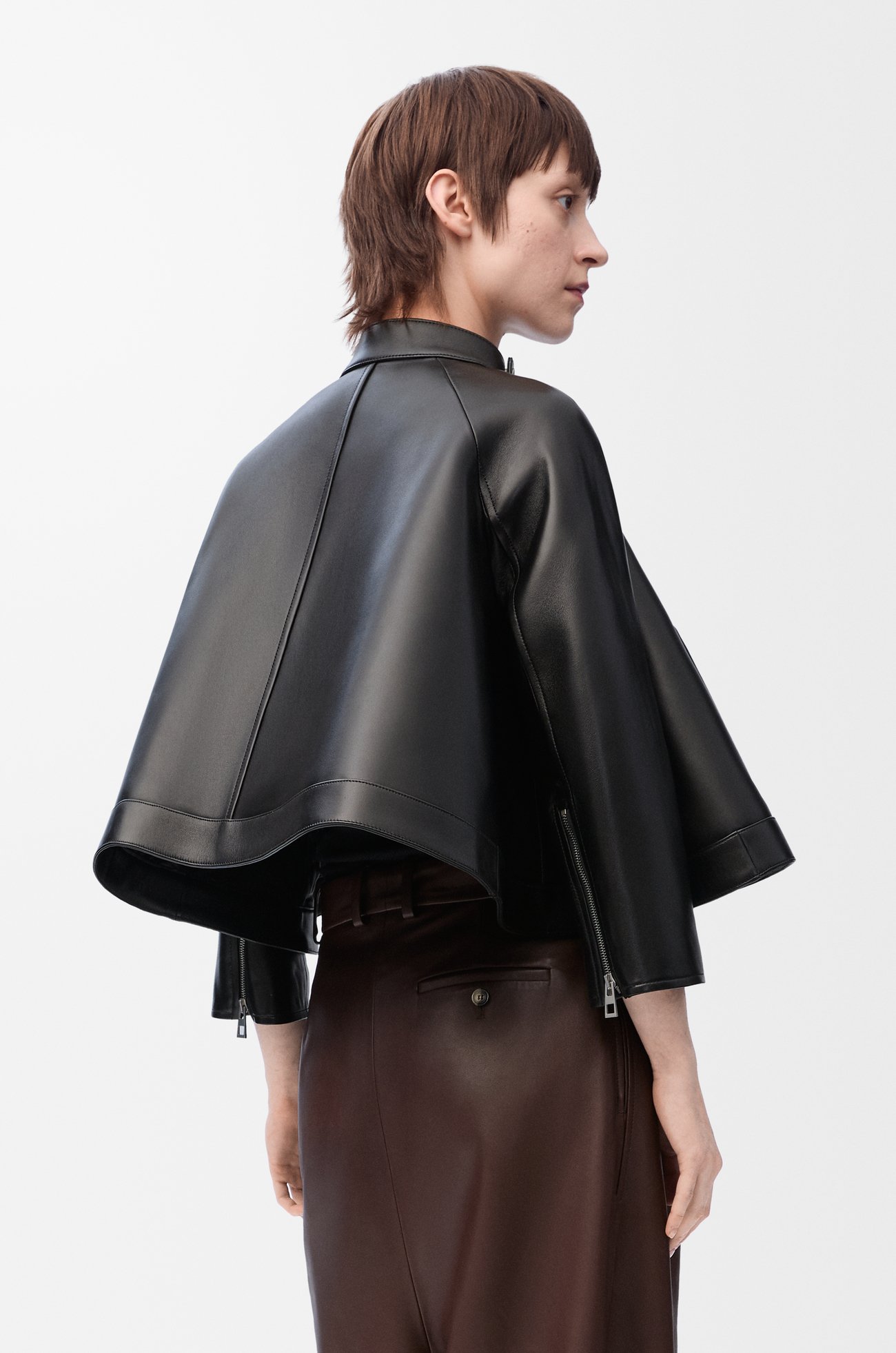 LOEWE Trapeze jacket in nappa lambskin Black plp_rd