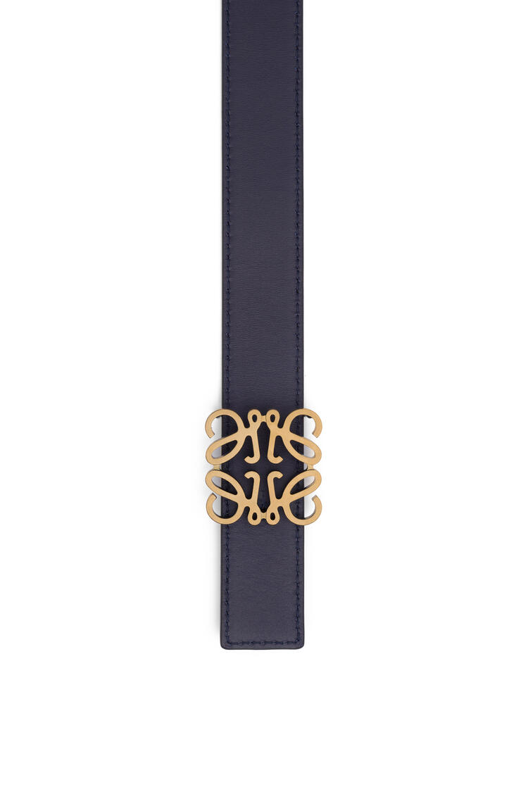 LOEWE Anagram belt in soft grained calfskin Black/Navy/Old Gold pdp_rd