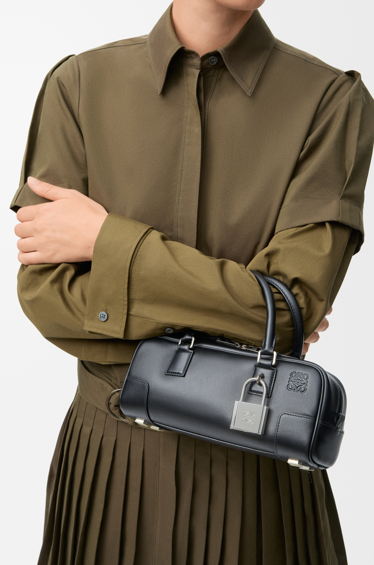 LOEWE Amazona 23 cropped bag in shiny calfskin Black