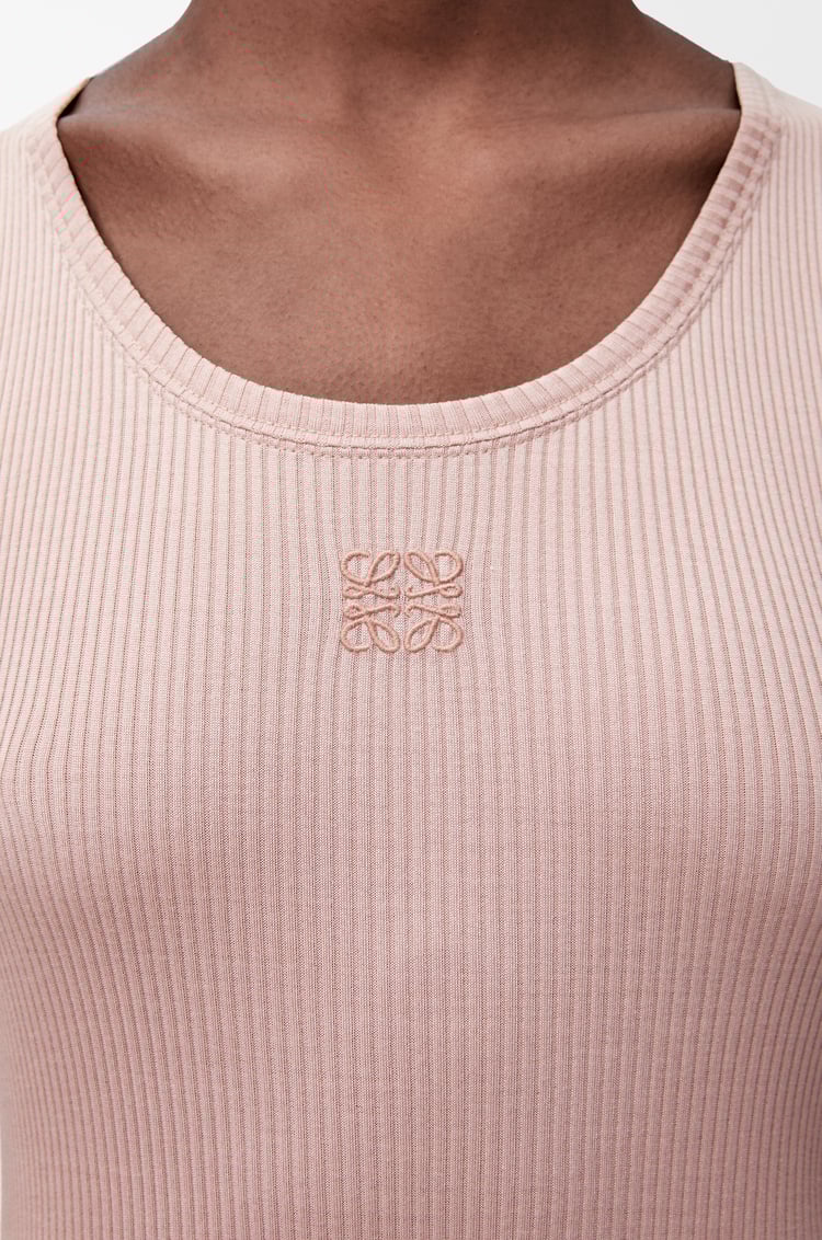 LOEWE Anagram tank top in silk Light Pink