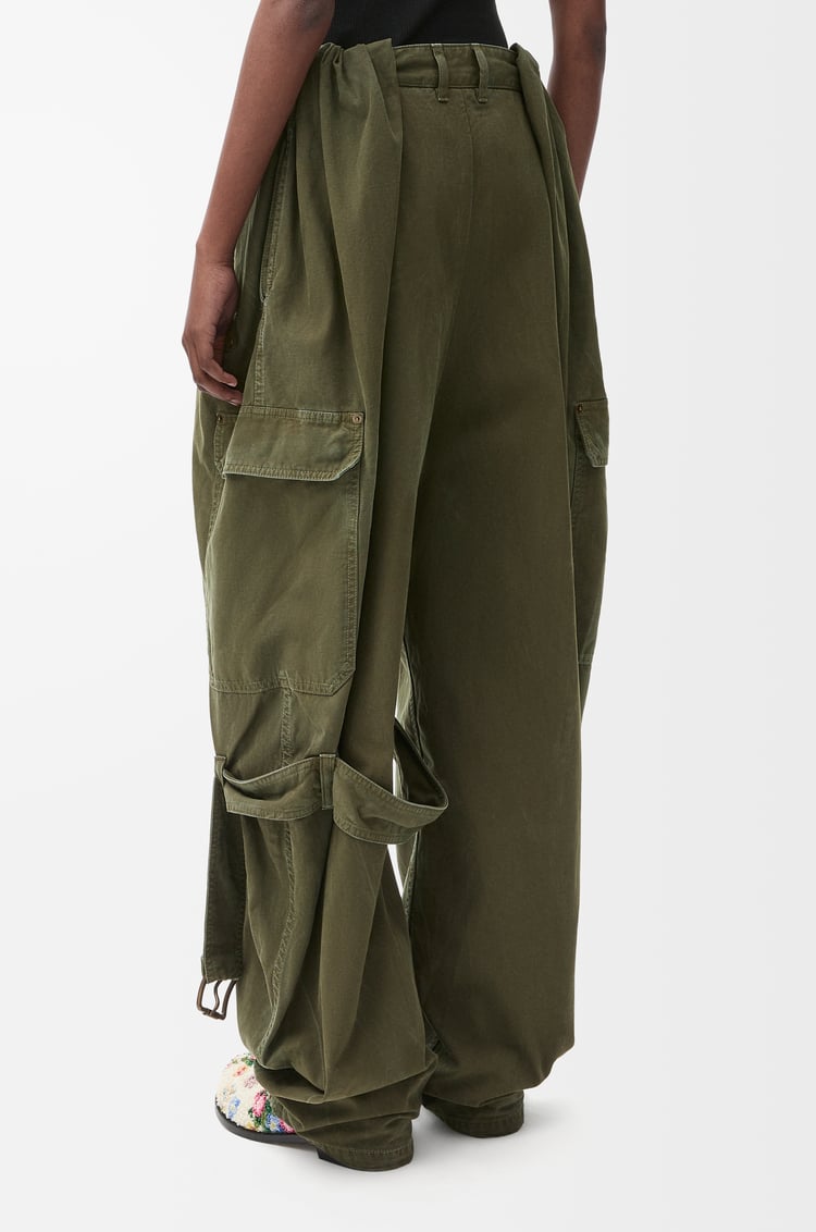 LOEWE Balloon cargo trousers in cotton Deep Olive