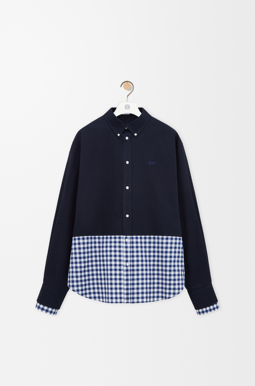 LOEWE Hemd aus Baumwoll-Twill und Popeline Marineblau
