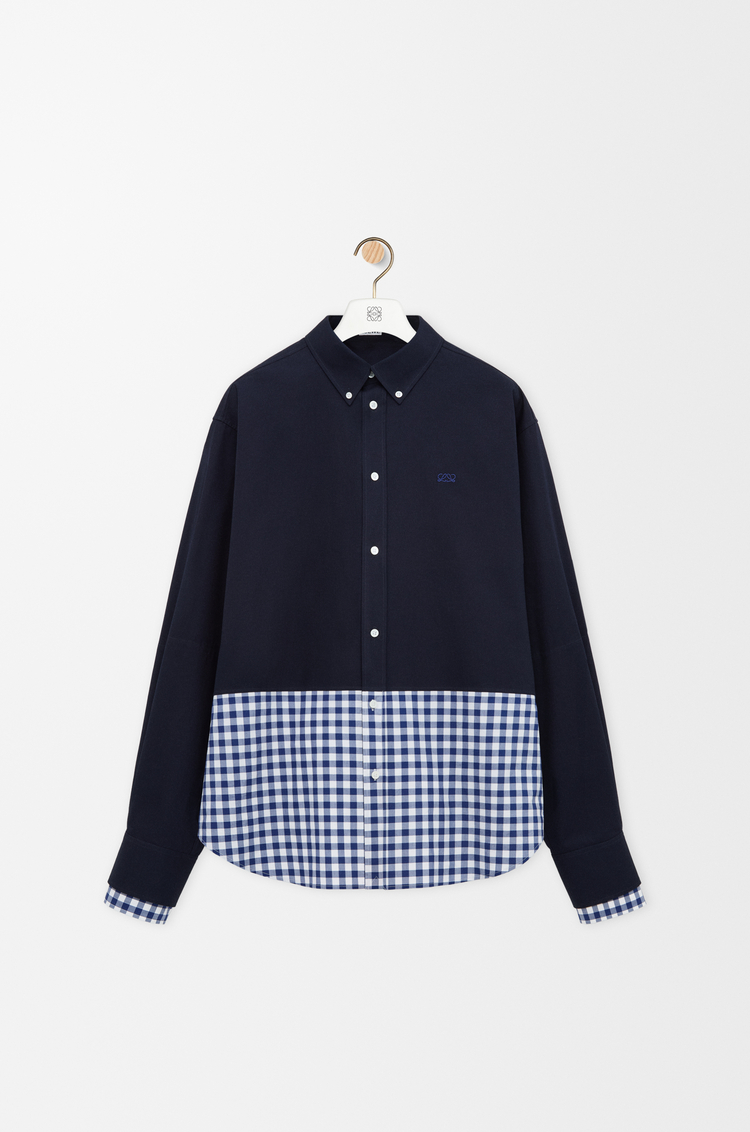 LOEWE Hemd aus Baumwoll-Twill und Popeline Marineblau