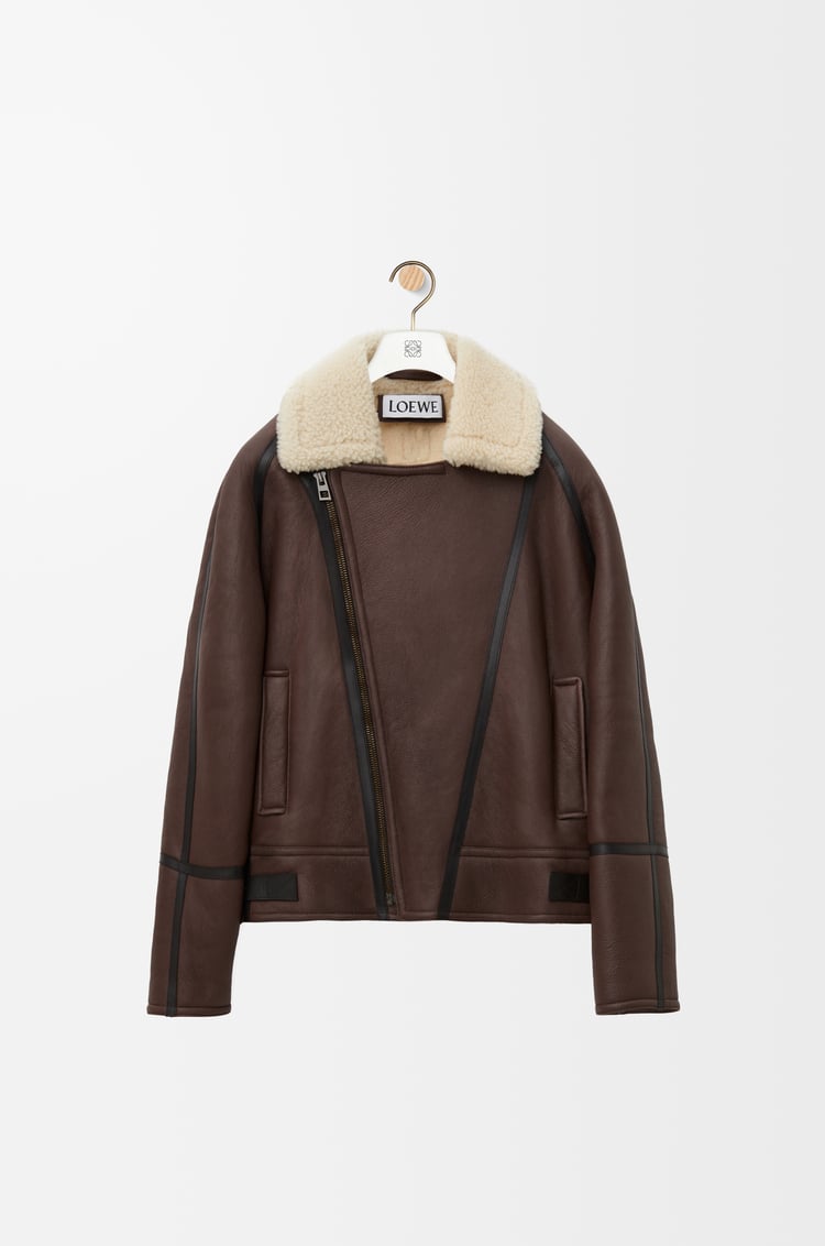 LOEWE Aviator jacket in shearling Brown/Cream