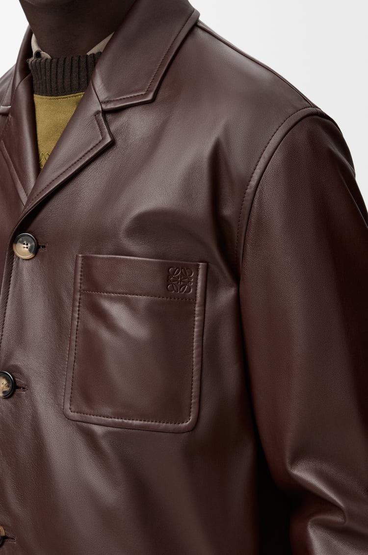 LOEWE Workwear jacket in nappa lambskin Dark Chocolate