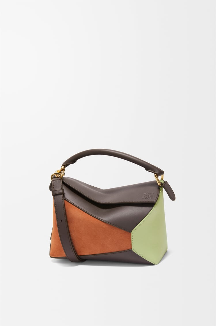 LOEWE パズルバッグ スモール（クラシックカーフ&スエード） チョコレート/タン
