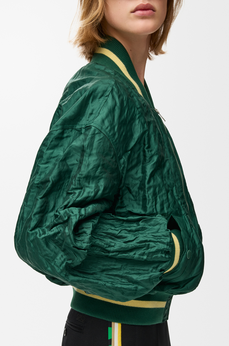 LOEWE Chaqueta bomber en tejido técnico Verde Oscuro