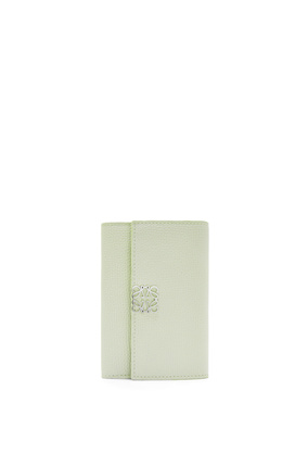 LOEWE Anagram small vertical wallet in pebble grain calfskin Light Celadon
